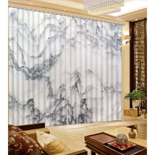 3D Curtain Photo Customize size 3D Abstract Ink Landscape Paintings Home Bedroom Decoration Blackout Curtain Fabric