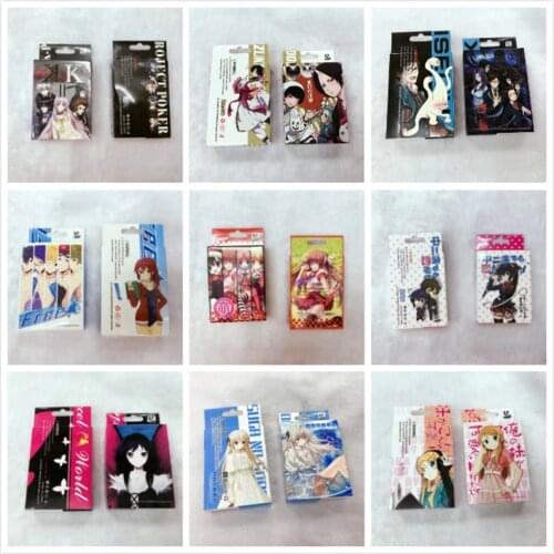 Anime Cartoon Poker Cards Toy Free Guilty Crown Genshin Impact Jujutsu Kaisen Cosplay Board Game Cards Hardcover Poker Toy