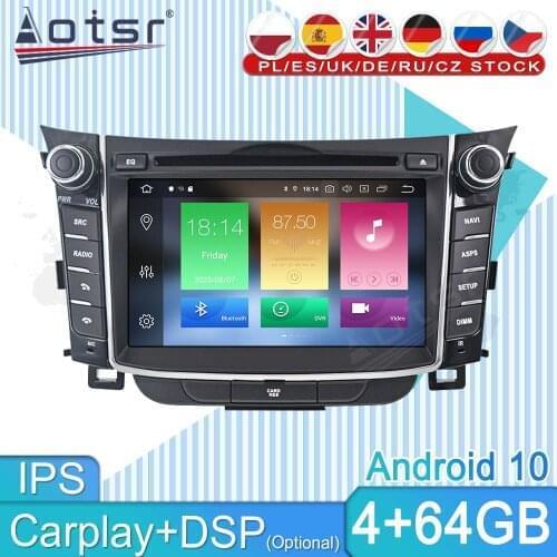 64G For Hyundai I30 Elantra GT 2012+ Car Multimedia Player Stereo Android Audio Radio Tape Recorder GPS Navigation PX6 Head Unit