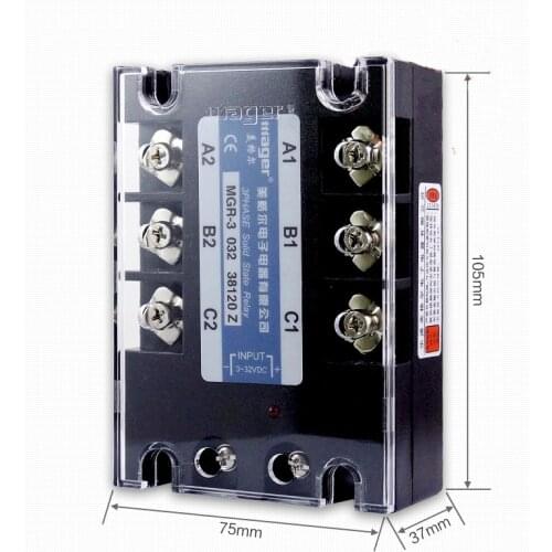 Free shipping 1pc High quality 120A Mager SSR MGR-3 032 38120Z DC-AC Three phase solid state relay DC control AC 120A 380V