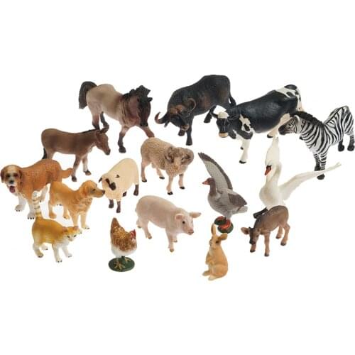Complete Set Farm Animals Model Montessori Language Materials Educational Toys for Kids Plastic Model Desktop Decoration