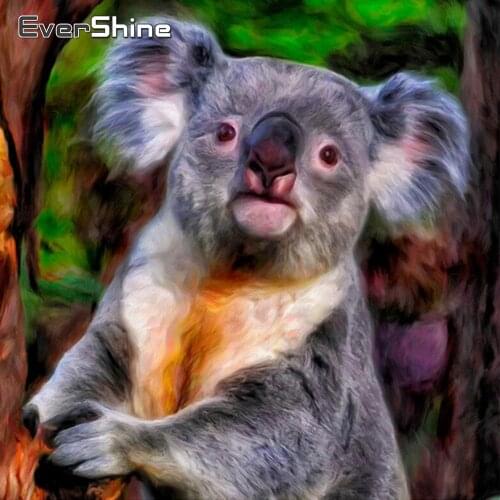 Evershine Diamond Painting Animals Full Square Diamond Embroidery Cartoon Koala Cross Stitch Kit Wall Sticker Childrens Gifts