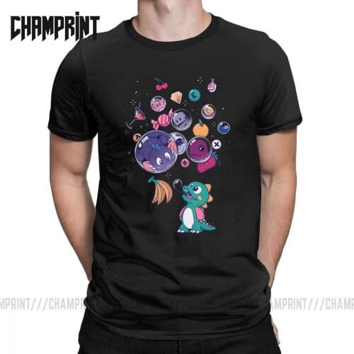Many Bubbles Bubble T Shirt for Men Pure Cotton Vintage T-Shirts Japanese Video Game Cute Kawaii Gamer Tees Short Sleeve Tops
