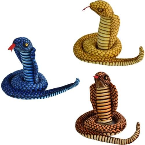 Simulation Cobra Plush Doll Stuffed Animal Soft Pillow Toy Snake Children Halloween Prank Prop Scary Kids Plush Toy Doll