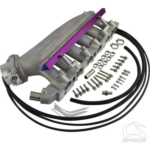 Intake Manifold +Fuel Rail &90-85mm Q45 Throttle Body Fits For N*issan R*33 R*32 R*B25DET