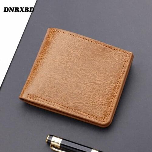 New Credit Card Wallet Mens Short Wallet Retro Leather Mens Hasp Wallet Multi-Card Wallet Fashion Purse carteira masculina