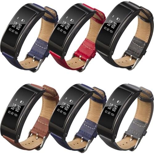 For HUAWEI TalkBand B6 16mm Leather Watch Strap Wristwatch Band Belt Replacement Smartwatch Parts