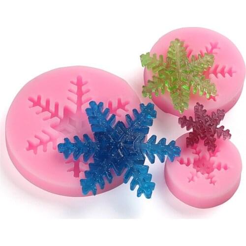 Aomily S/M/L Round Silicone Snowflake Mold Cake Fondant Candy Mould DIY Cookies Chocolate Molds Kitchen Baking Tools Bakeware