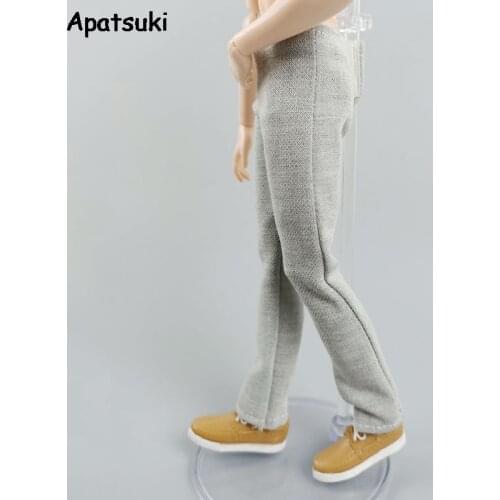 Gray Handmade Pants For Ken Boy Doll Trousers For Barbies Boyfriend Ken Prince Male Dolls Accessories 1/6 Doll Clothes Toy
