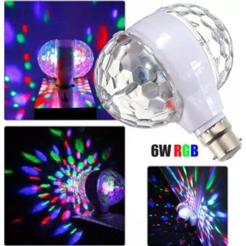Neon Color Rotary Ball Light E27 B22 LED Double Head Magic Lamp Colorful Projection Lamp DJ Bar Stage Color Change Atmosphere