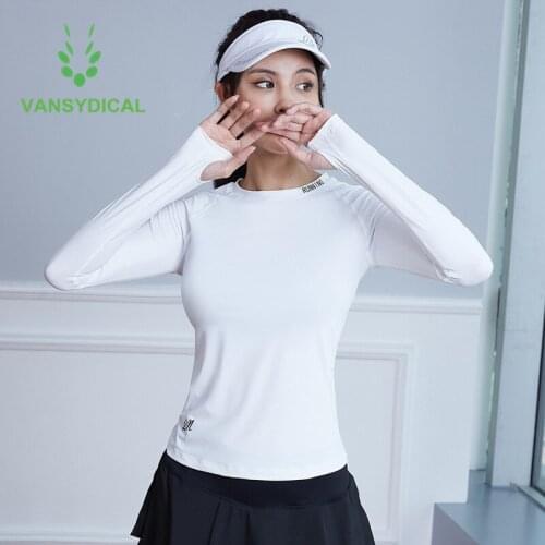New Women Fitness Sports Running T-shirts Loose Gym Yoga Shirts Letter Long Sleeve Workout Training Tennis Golf Sportswear Top