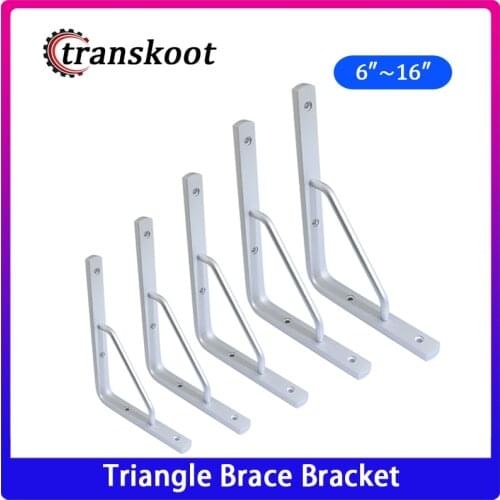 2 pc 6″ 10″ 12″ 14″ 16″ Solid Aluminum Triangle Brace Bracket Partition Plate Shelf Wall Support Joint Fastener with Screws