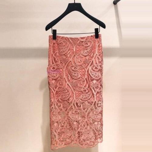 Patads French light luxury minority spring and summer European and American famous lady wind lace hollow hook flower wrap hip sk