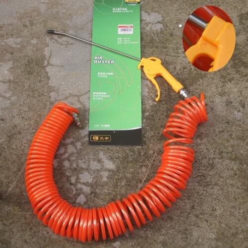 PU Compressor Air Dust Blow Blower Cleaner Spray Gun Nozzle Recoil Hose Tool Newly