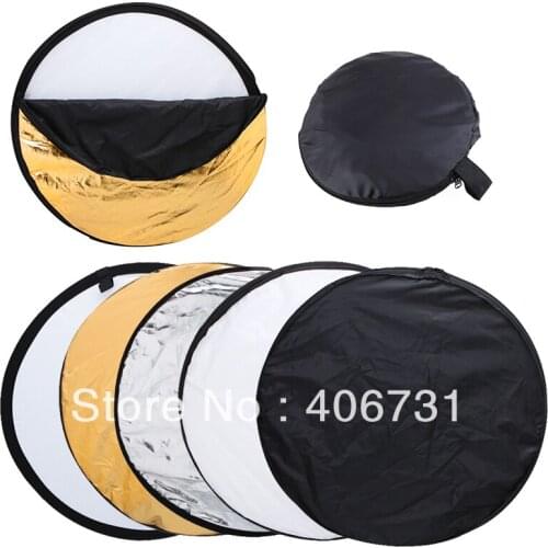 43'' inch / 110cm 5-in-1 Portable Foldable Round Studio Photo Collapsible Multi-Disc Light Photographic Lighting Reflector