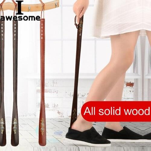 1pc 22/55/70cm Professional Wooden Shoe Horn Flexible Long Handle Shoehorn Useful Shoe Lifter Professional Shoe Spoon Home Tools