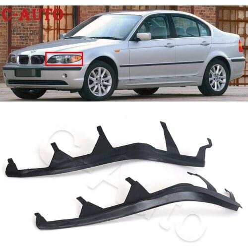 Car Front Upper Headlight Cover Strips Trims Headlight Sealing Strip Gasket For BMW E46 325i 2002-2005 63126921859 63126921860