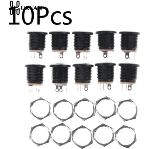 10Pcs 5.5mmx2.1mm DC Power Female Socket DC022 DC Power Supply Jack Socket Female Panel Mount Connector Plug Adapter
