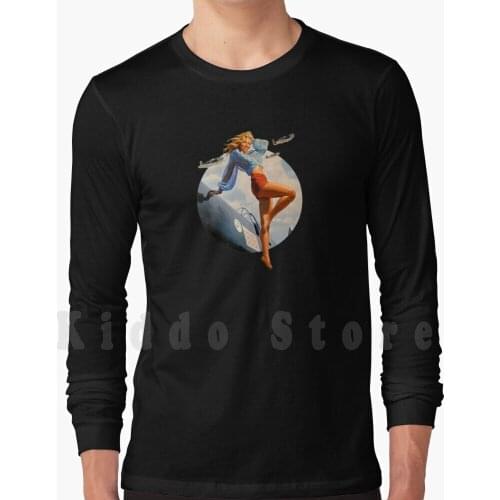 Pin - Up Blonde. Air Force In Wwii. 40S hoodies long sleeve Girls Warbird Up Nose Art Pinups Dressed Bomber 1940S