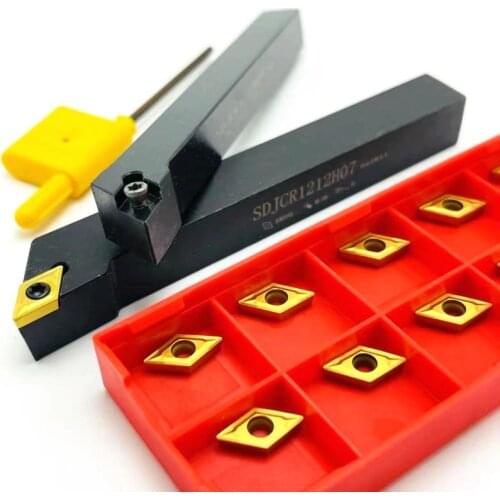 DCMT070204 VP15TF UE6020 US735 carbide insert + 1PC SDJCR1010H07 SDJCR1212H07 SDJCR1616H07 CNC turning tool cutting tool holder