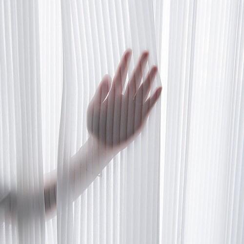 Modern White Stripe Tulle Sheer Window Curtains for Living Room Modern Voile Curtain For Bedroom Decor Drape Blinds Home