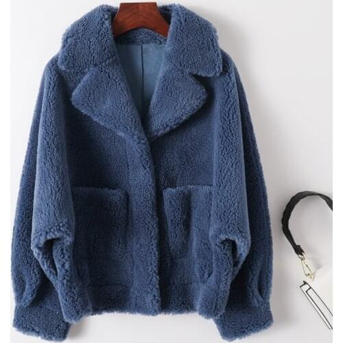 Women Autumn Winter New Fur Coat Granular Sheep Shearing Jacket Korean Female Warm Short Loose Lambswool Outerwear Ladies G545