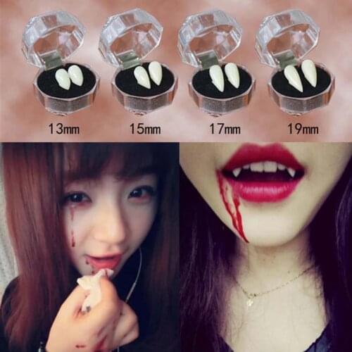 1 Pair Halloween Party Costume Horrific Dress Vampire False Teeth Fangs Dentures Cosplay Photo Props Favors DIY Decorations