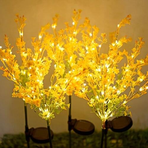 1pc Solar Lamp Canola Flowers Light Solar Flower Light Outdoor Decoration Flower Stake Lamp