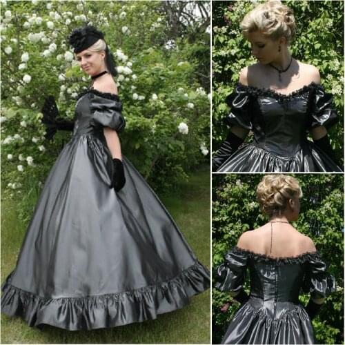 1860S Victorian Corset Gothic/Civil War Southern Belle Ball Gown Dress Halloween dresses US 4-16 V-1276