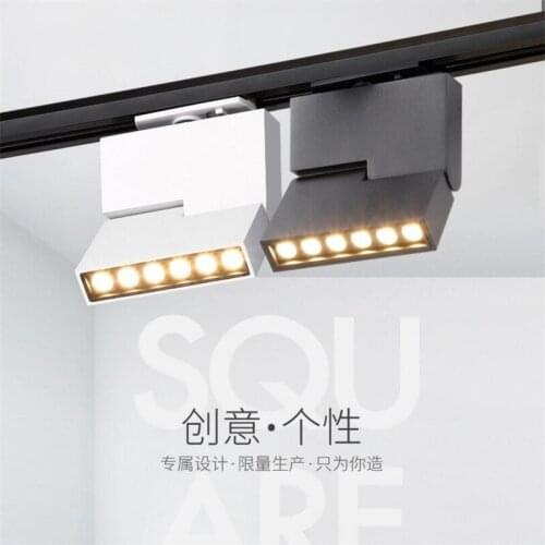 2 line 4 line 6W 12W creative spotlight led track light AC85-265V square strip living room ceiling mounted track light 6pcs/lot