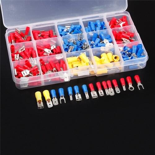 280Pcs Assorted Insulated Spade Crimp Terminal Electrical Wire Connector Set Red Blue Yellow 3 Colors With Box
