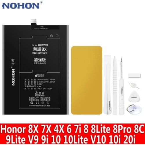 NOHON HB386590ECW HB396481EBC Battery For Huawei Honor 8X 7X 6X 6 5X 5A 4X Original Bateria HB4242B4EBW HB386483ECW HB356687ECW
