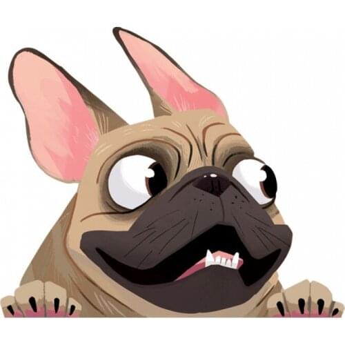 B0521# 13CM/17CM Self-Adhesive Decal Fawn French Bulldog V1 Car Sticker Waterproof Auto Decors on Bumper Rear Window Laptop