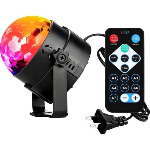 7 Colors Disco Ball Sound Activated Rotating Projector Magic stage Lighting effect Lamp RGB LED Music KTV Christmas Party Light