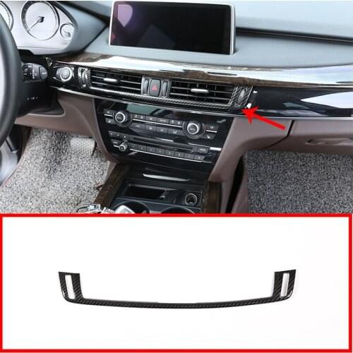 For BMW X5 X6 F15 F16 2015-2017 Carbon Fiber ABS Console Air Conditioning Vent Cover Frame Trim Accessories