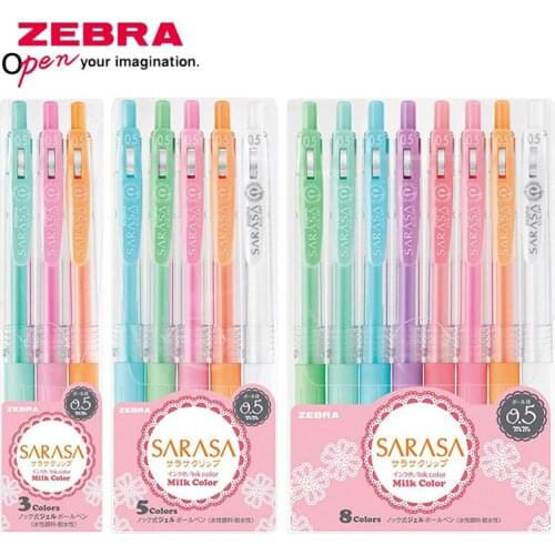 Japanese Zebra JJ15-MK milk color press gel pen 0.5mm pastel series creative signature pen 3/5/8PCS set