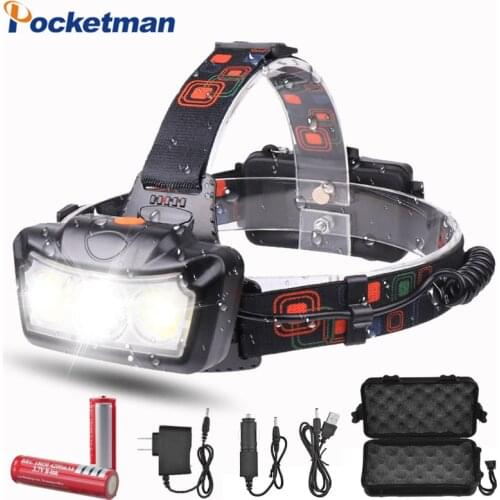 Headlamp headlight led T6 COB head torch flashlight head light super bright waterproof headtorch head lamp