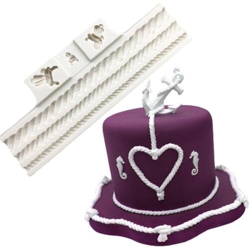 Cable Rope Silicone Mold Sugarcraft Chocolate Cupcake Baking Mold Fondant Cake Decorating Tools
