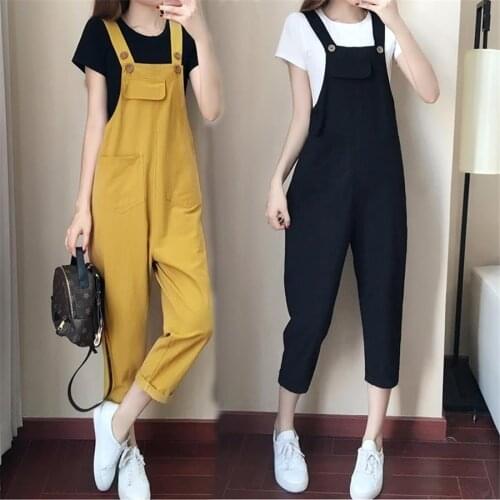 Jumpsuits Women Loose Strap Trousers Newest Fashion Korean Style Harajuku Chic Casual Student Womens Jumpsuit All-match