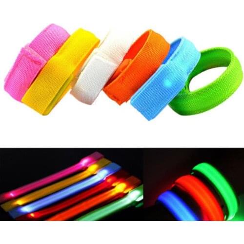 KTV Club Party Grand Event Glowing Supplies LED Flashing Wrist Band Bracelet Arm Band Light Up Dance Jogging Glow in dark
