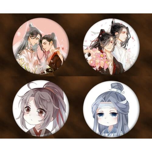 Mo Xiang Tong Xiu Novel Mo Dao Zu Shi Lan Wangji Wei Wuxian Colored Paper Badge Brooch Pin Figure Stand The Founder Of Diabolism