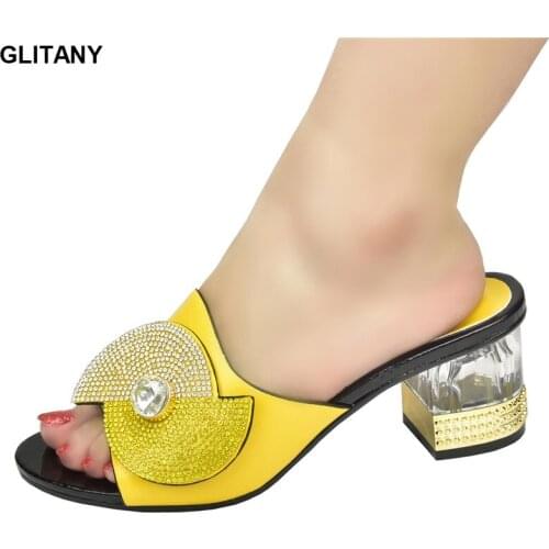 Fashion Elegant Women Party Pumps with Rhinestone Ladies Dress Shoes Heels for Women Clear Rhinestone Heels Slip on Women Shoes
