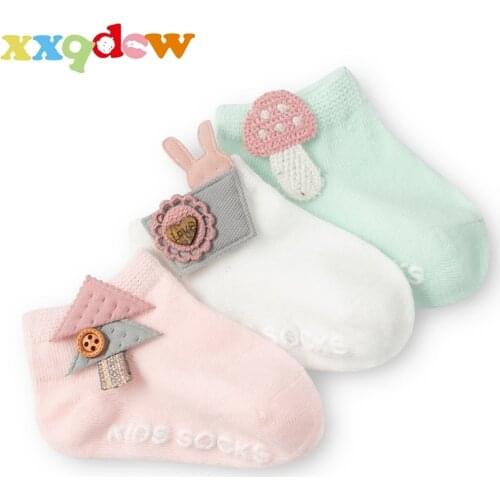3 Pairs / Lot Cartoon Socks Baby Cotton Socks Anti slip Boys Girls Accessories Decorative Infants Newborn Socks Baby Clothing