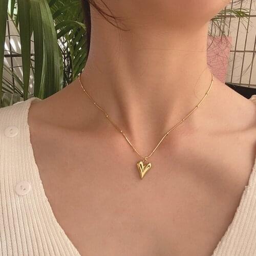 New Design Stainless Steel Necklaces For Women Chains Luxury Charm Heart Pendant Korean Fashion Jewelry Gift Igirl Tennis