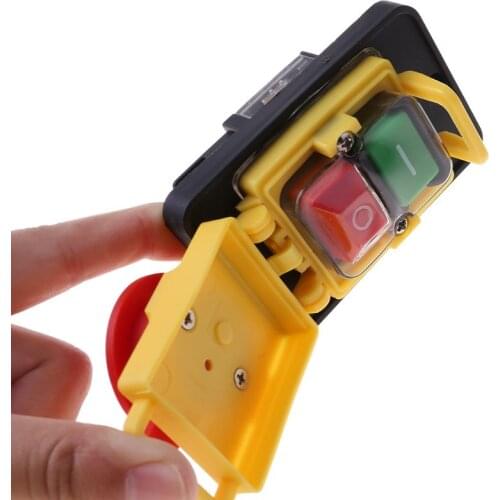 OOTDTY 1PC KJD12 250V 4Pin Waterproof Magnetic Start Stop No Volt Release Pushbutton Switch