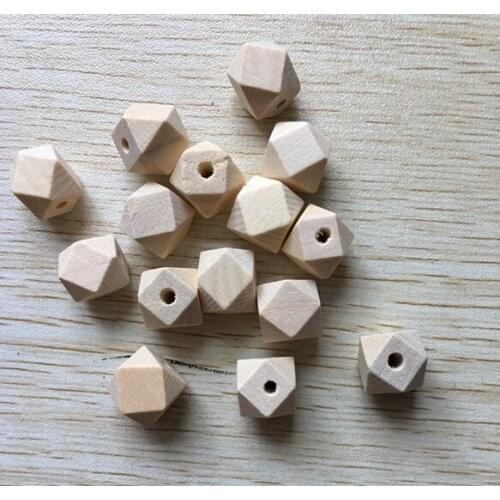Wholesale12mm 200pcs/lot ( hole:3mm) chunky Faceted Natural Wooden Beads for necklace or bracelet making