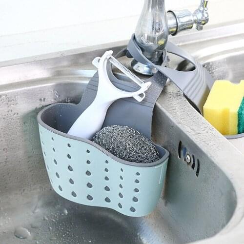 Kitchen Organization Sink Shelf Sponge Drain Rack Soap Cleaning Cloth Utensils Storage Holder Bathroom Kitchen Haning Basket