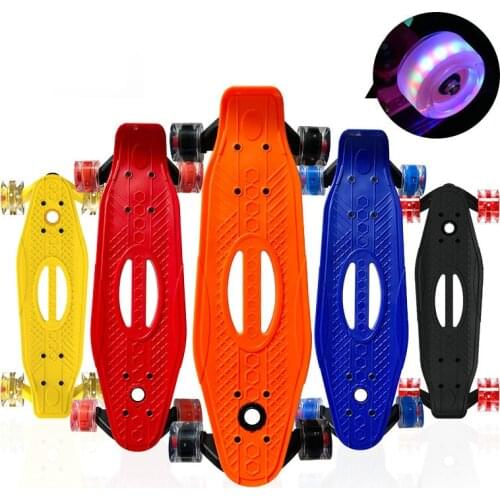 Children Adult Skateboard Customized Four Wheel Flash Land Surfing Drift Long Board Banana Small Fish Board Cross Country Skate