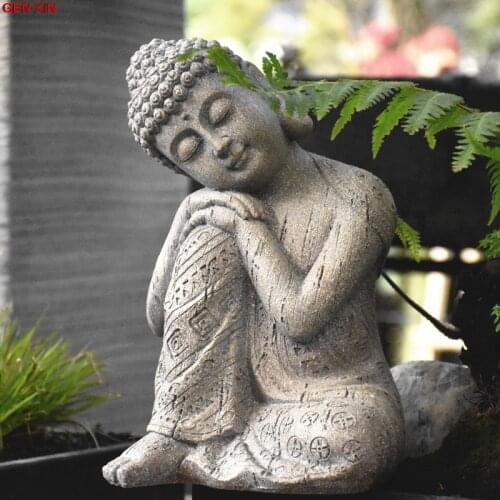 Sculpture Statue Resin Outdoor Feng Shui Zen Buddha Home Decoration Thailand Garden Craft Yard Villa Balcony Statue Decoration