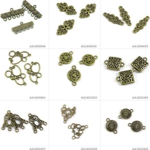 Antique Bronze Tone Jewelry Charms Windmill Connector Tassel Ear Drop Earring End Bars Square Lucky Rings 5 Strand Reducer Craft